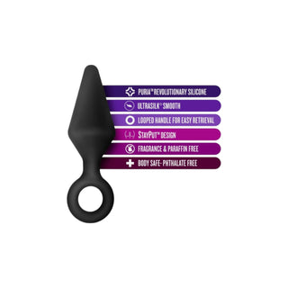 Anal Adventures Small Platinum Loop Plug - Black