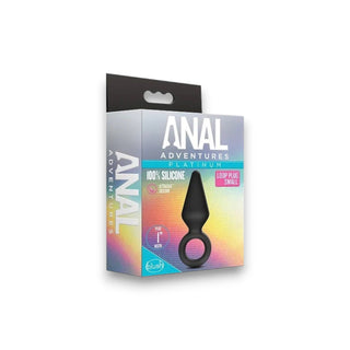 Anal Adventures Small Platinum Loop Plug - Black