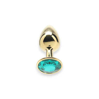 Ouch! Green Round Gem Gold Plug in Small