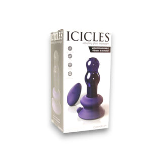 Pipedream Icicles No.83 Vibrating Glass Plug - Purple