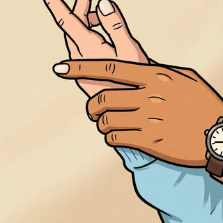 A hand touching another