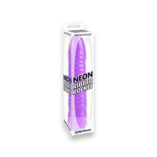 <tc>Vibrateur Neon Ribbed Rocket par Pipedream en violet</tc>