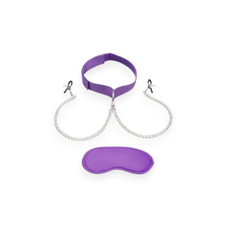 Collar & Nipple Clamp Set in Purple