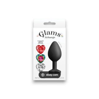 NS Novelties Glams Xchange Heart Gem Plug - Black