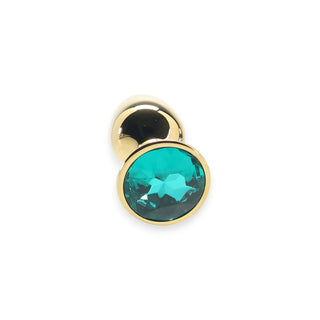 Ouch! Green Round Gem Gold Plug in Small