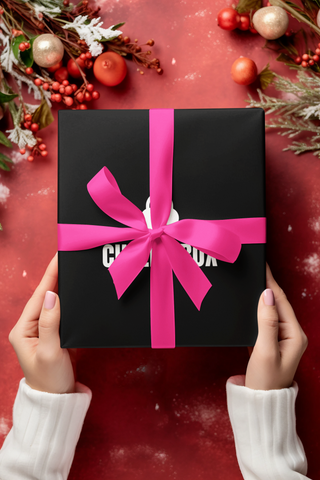 Cheeky Box Canada Adult Temed Box with a hot pink bowfor the holiday