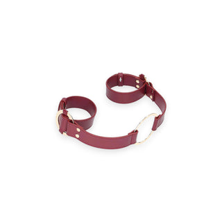 Ouch! Halo Handcuffs With Connector - Burgundy