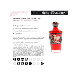 Shunga Aphrodisiac Warming Oil in Blazing Cherry