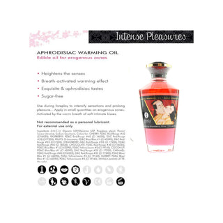 Shunga Aphrodisiac Warming Oil in Sparkling Strawberry Wine