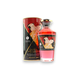 Shunga Aphrodisiac Warming Oil in Sparkling Strawberry Wine