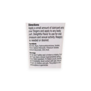 Close-up of a lubricant container with ingredients list on a white background