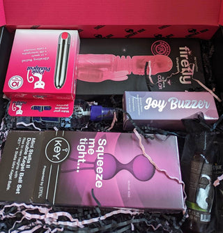 Cheeky Box Canada - All About Her - Adult Box for women with sex toys, kegel balls, vibrator, sexual wellness