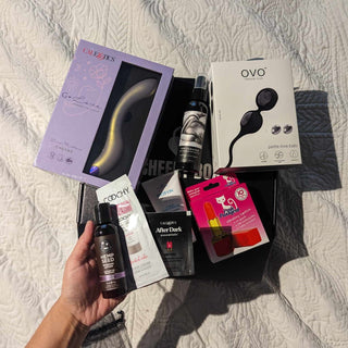 Cheeky Box Canada - All About Her - Adult Mystery Box for women with sex toys, kegel balls, vibrator, sexual wellness